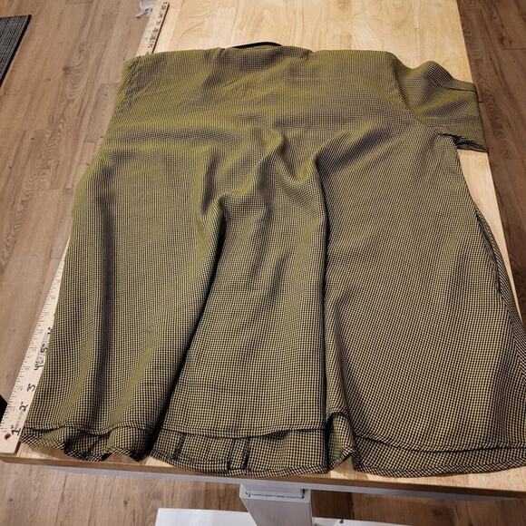 Vintage Cftc Studio Black and Yellow/green Check A-line Button Down Collared Top - Picture 12 of 13